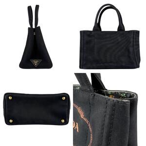 Prada Canapa Tote Black Canvas Bag
